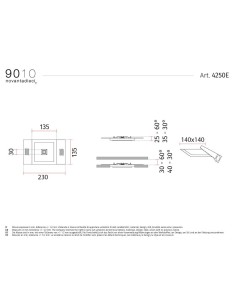9010 4250E faretto rasomuro sottile