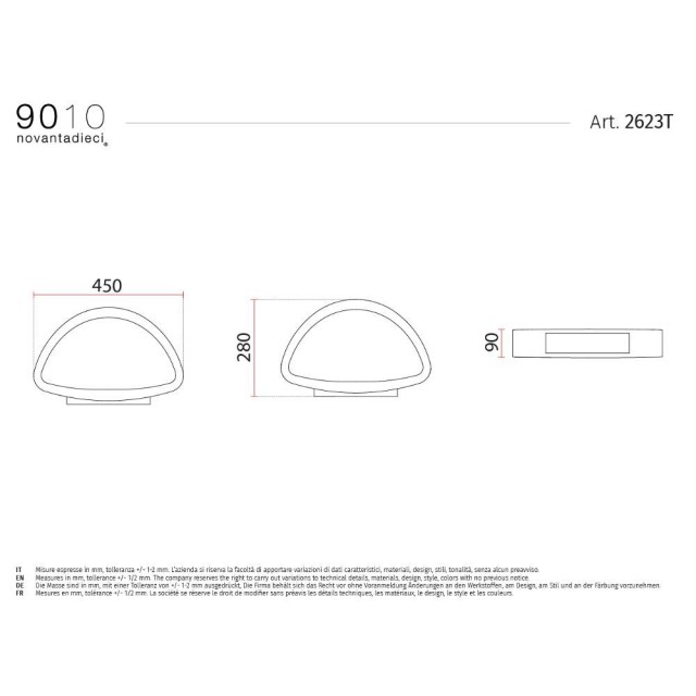 9010 2623T lampada da tavolo bianca