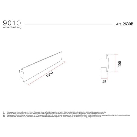 9010 2630B profilo cornice per strisce led