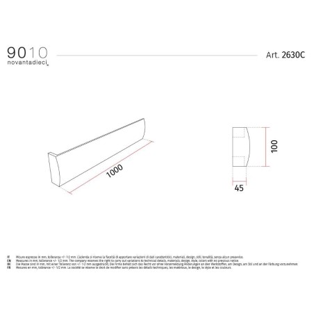 9010 2630C profilo cornice per strisce led
