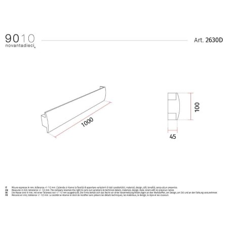 9010 2630D profilo cornice per strisce led