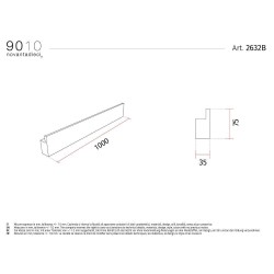 9010 2632B profilo mono emissione per strisce led