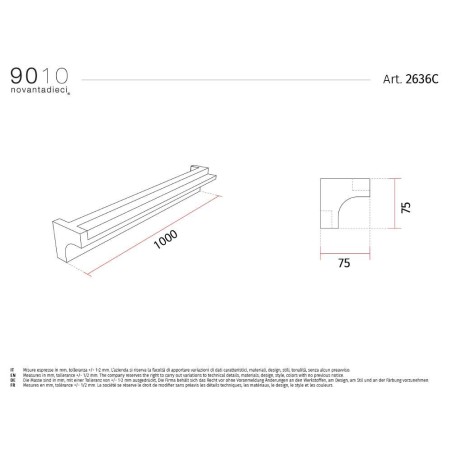 9010 2636C profilo cornice per strisce led