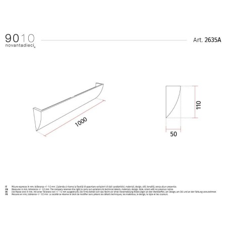 9010 2635A profilo mono emissione per strisce led