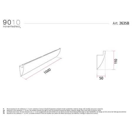 9010 2635B profilo mono emissione per strisce led