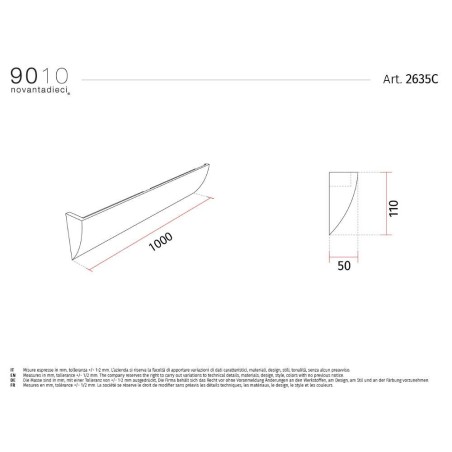 9010 2635C profilo mono emissione per strisce led