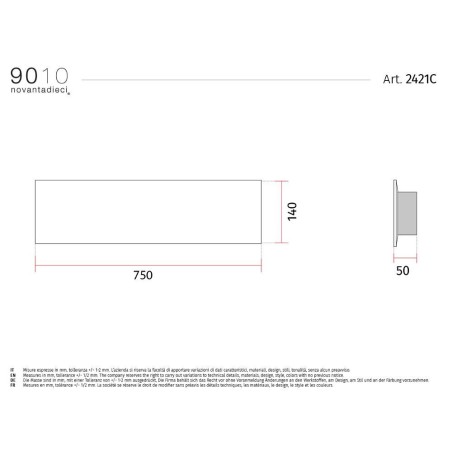 9010 2421C applique moderna da parete doppia emissione