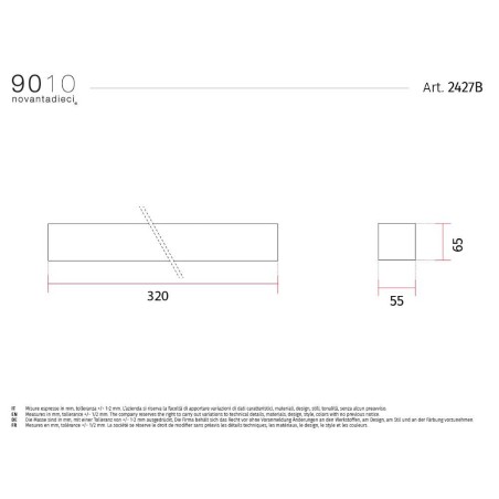 Applique moderna verniciabile 9010 modello 2427