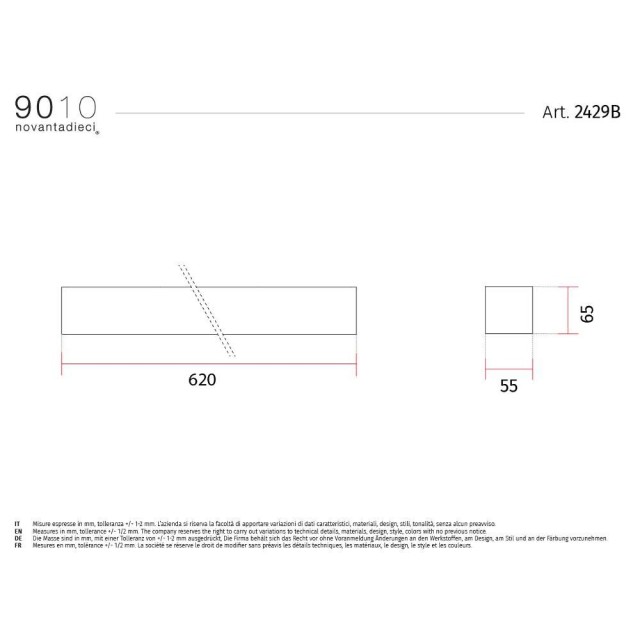 Applique moderna verniciabile 9010 modello 2429