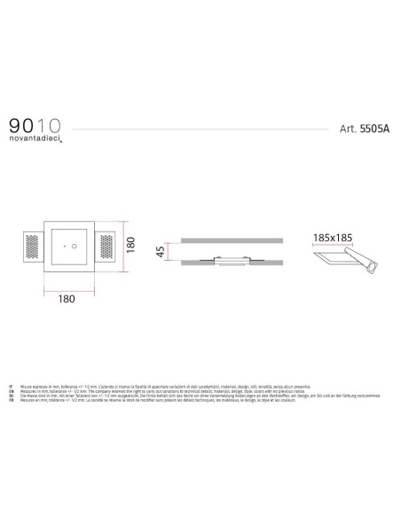 9010 5505A rosone da incasso rasomuro