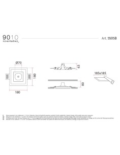 9010 5505B rosone da incasso rasomuro