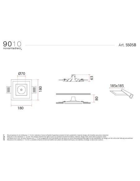 9010 5505B rosone da incasso rasomuro