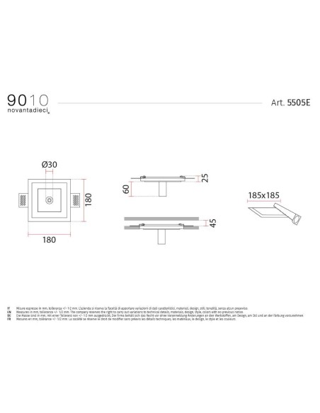 9010 5505E rosone da incasso rasomuro