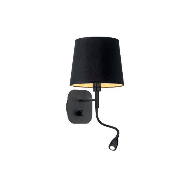 Ideal Lux Nordik AP2 lampada parete camera da letto con paralume e braccio flessibile