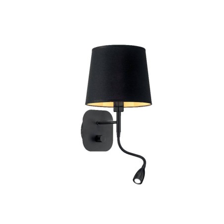 Ideal Lux Nordik AP2 lampada parete camera da letto con paralume e braccio flessibile
