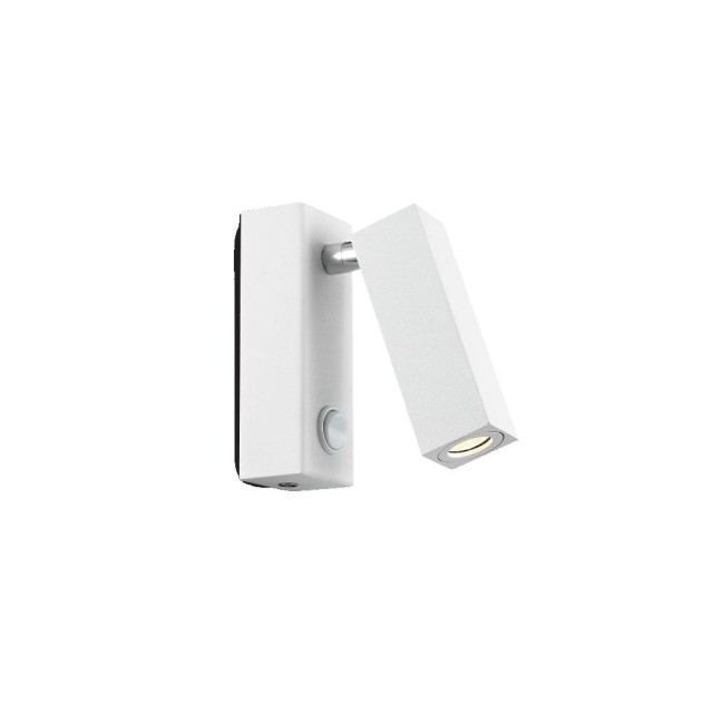 Applique murale Ideal Lux Page AP Square pour chambre d'enfant, couleur blanche