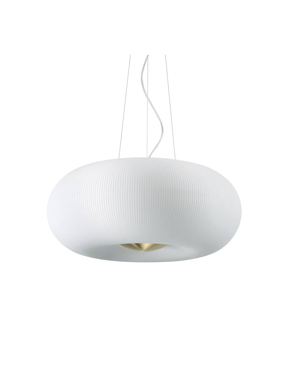 Ideal Lux Arizona SP5 lampadario  sospensione Led in vetro bianco soffiato decorato 