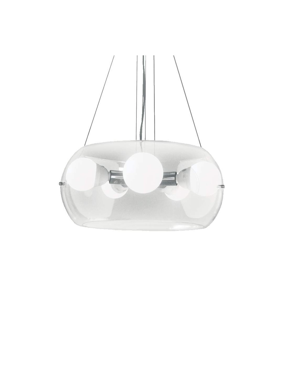 Ideal Lux Audi-10 SP5 : lustre suspendu à LED en verre soufflé