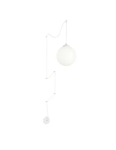 Ideal Lux Boa SP1 lampadario a palla con diffusore in vetro soffiato bianco acidato E27 60W