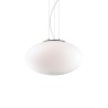 Ideal Lux Candy SP1 D40 : lustre moderne de cuisine en verre soufflé blanc, E27, 60 W