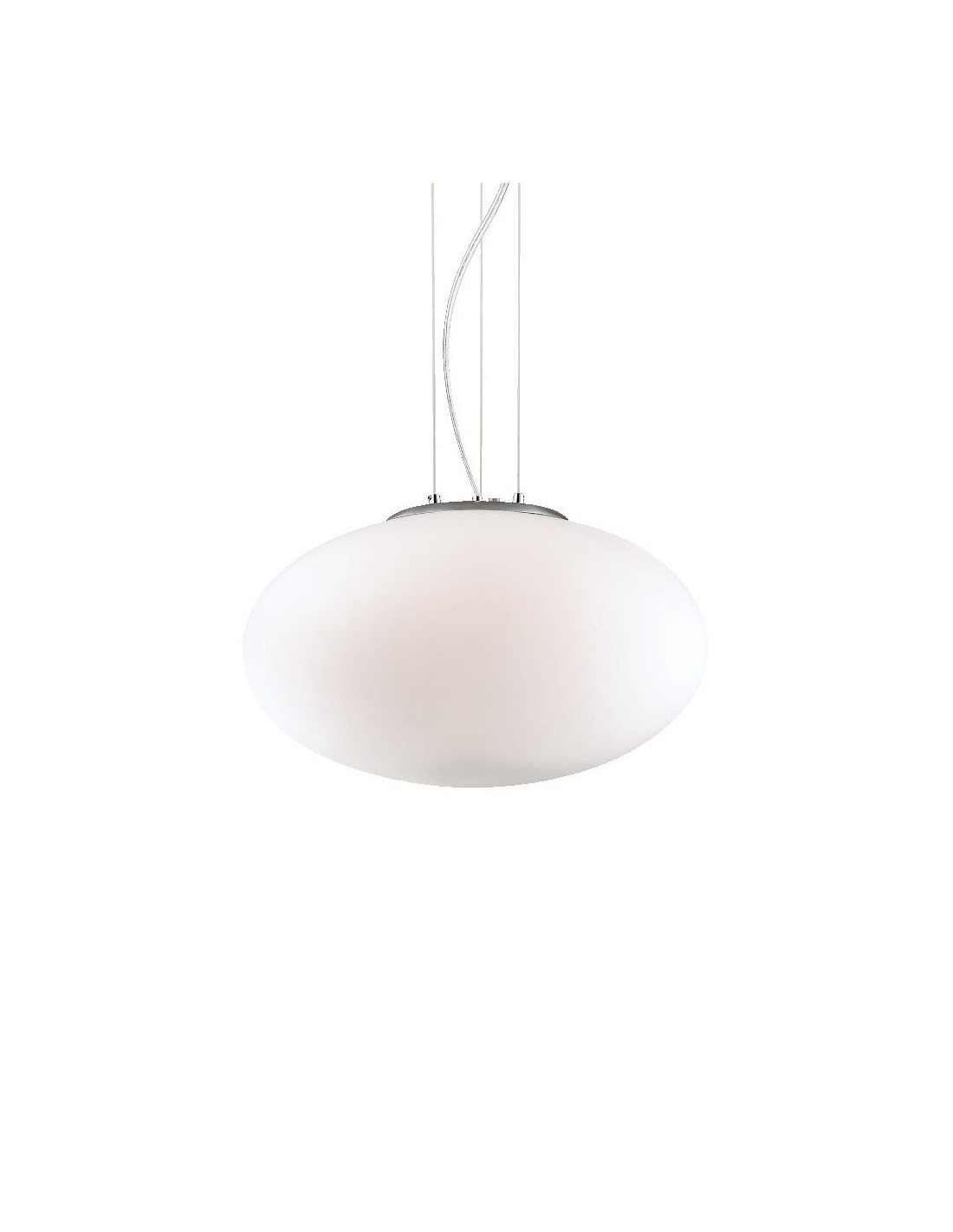 Ideal Lux Candy SP1 D40 : lustre moderne de cuisine en verre soufflé blanc, E27, 60 W
