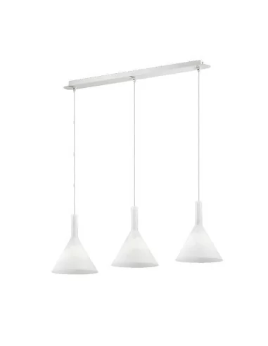 Ideal Lux Cocktail SP3 lampadario moderno soggiorno in vetro soffiato bianco E14 40W