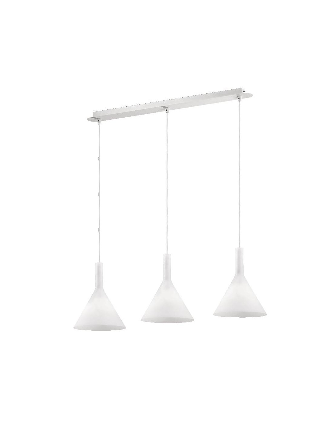 Ideal Lux Cocktail SP3 lampadario moderno soggiorno in vetro soffiato bianco E14 40W