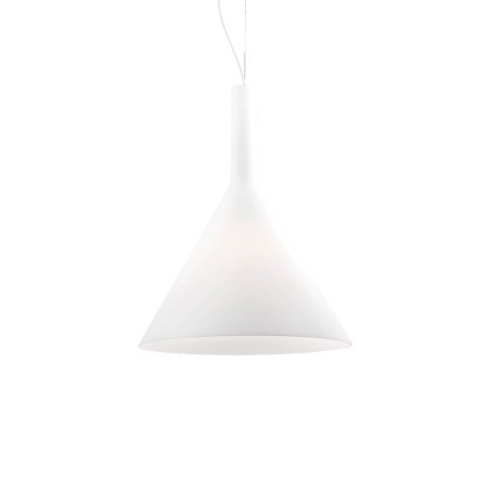 Ideal Lux Cocktail SP1 Big lampadario moderno soggiorno in vetro soffiato acidato bianco E27 60W