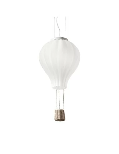 Ideal Lux Dream Big SP1 lampadario a forma di mongolfiera in vetro soffiato bianco acidato E27 42W