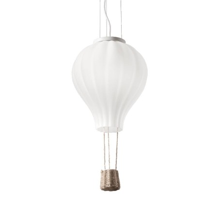 Ideal Lux Dream Big SP1 lampadario a forma di mongolfiera in vetro soffiato bianco acidato  E27 42W