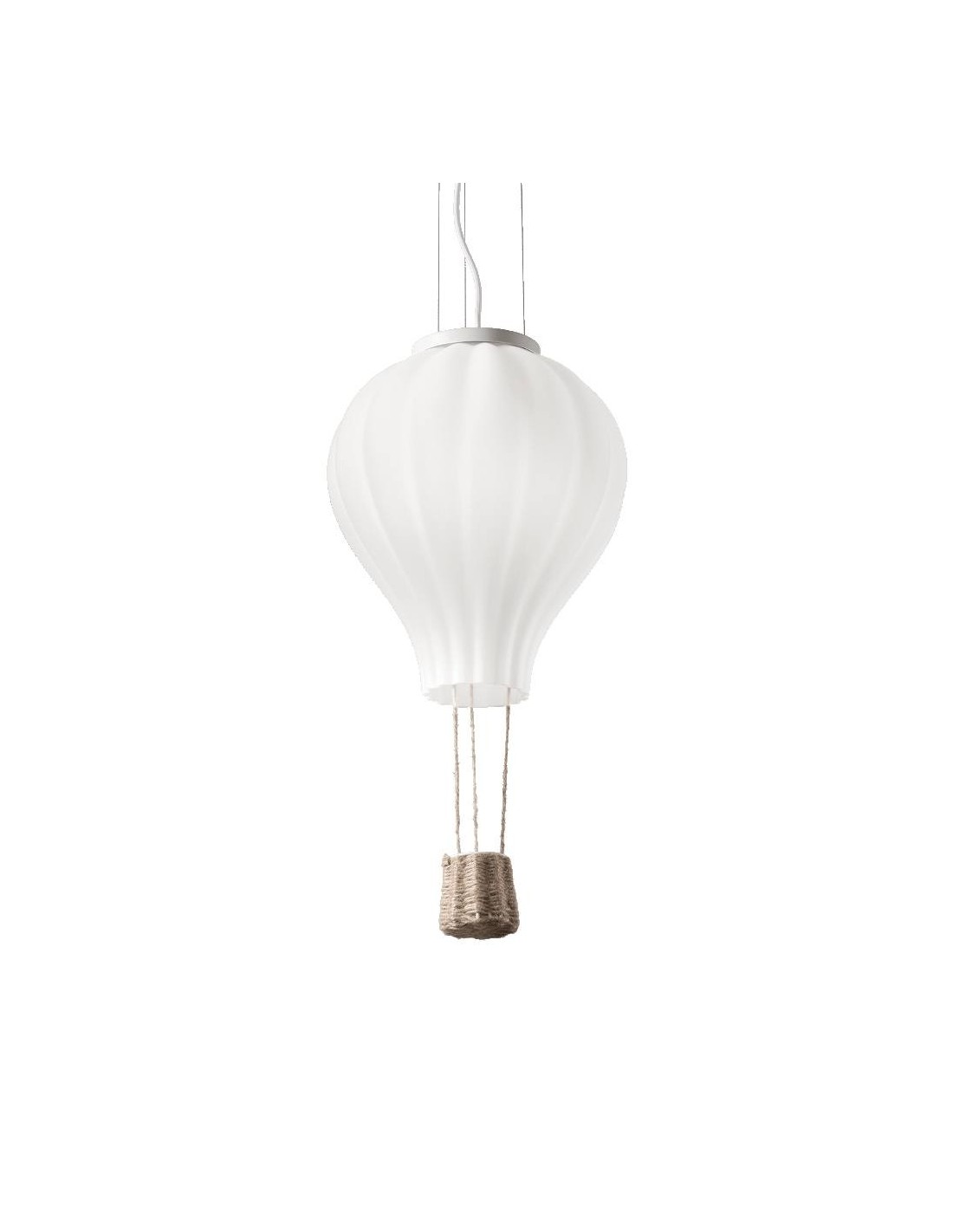 Ideal Lux Dream Big SP1 lampadario a forma di mongolfiera in vetro soffiato bianco acidato  E27 42W