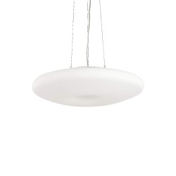 Ideal Lux Glory SP3 D50 lampadario moderno per soggiorno in vetro bianco soffiato e acidato E27 60W