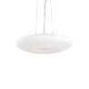 Ideal Lux Glory SP3 D50 lampadario moderno per soggiorno in vetro bianco soffiato e acidato E27 60W