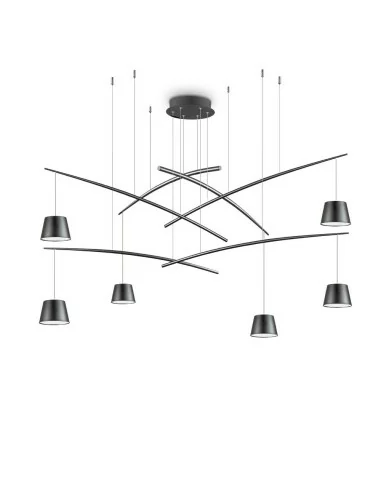 Ideal Lux Fish SP6 lampadario moderno led a 6 luci con diffusore in metallo