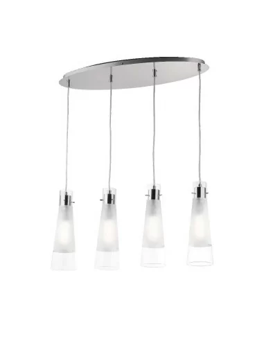 Ideal Lux Kuky SP4 lampadario cucina moderno a 4 luci in vetro