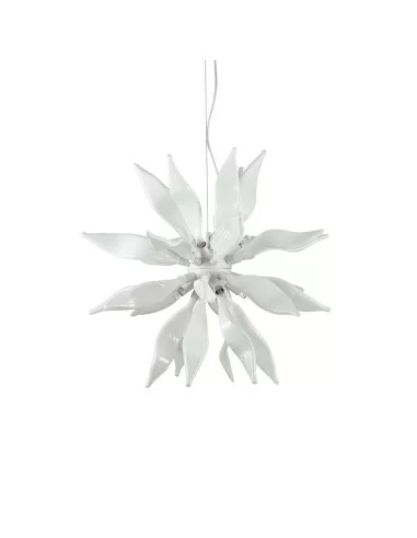 Ideal Lux Leaves SP8 lampadario moderno in vetro soffiato modellato a mano G9