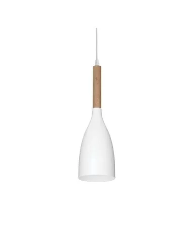 Ideal Lux Manhattan SP1 lampada a sospensione moderna in vernice opaca e dettagli in legno naturale E14 40W