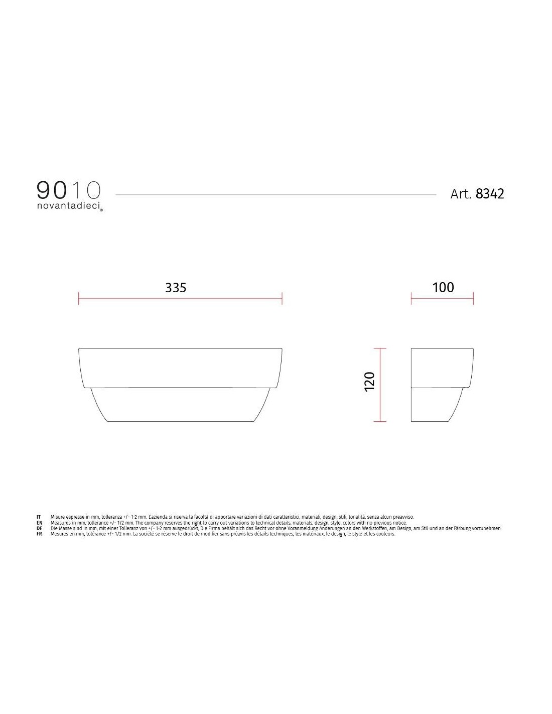 9010 8342 applique da parete doppia emissione