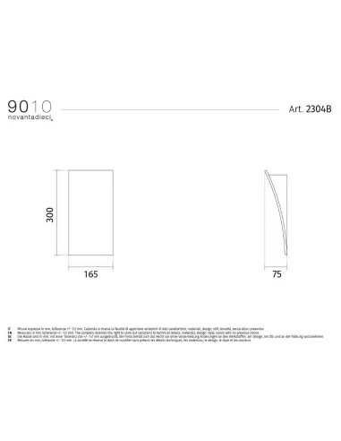 9010 2304B applique da parete verniciabile