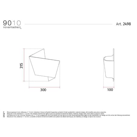9010 2498 applique di design doppia emissione