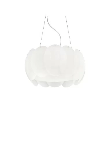 Ideal Lux Ovalino SP5 lampadario da cucina moderno in lastra di vetro acidata e curvata E27 60W