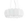 Ideal Lux Ovalino SP8 : lustre de cuisine moderne en verre dépoli et incurvé, douille E27, 60 W