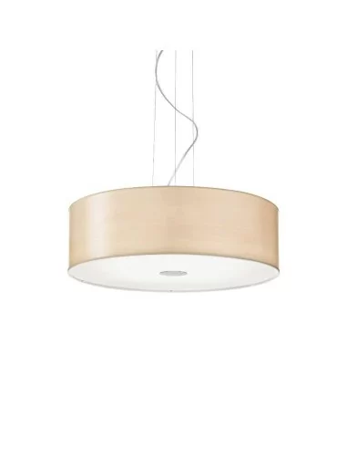 Ideal Lux Woody SP5 lampadario moderno soggiorno con paralume in pvc o tessuto E27 60W