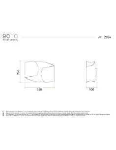 9010 2504 applique led di design ceramica dimensioni