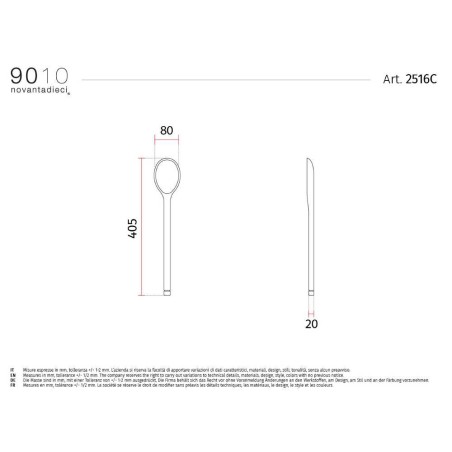 9010 2516C SPOON applique di design ceramica