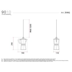 9010 2516Q MOKA applique led a forma di moka dimensioni