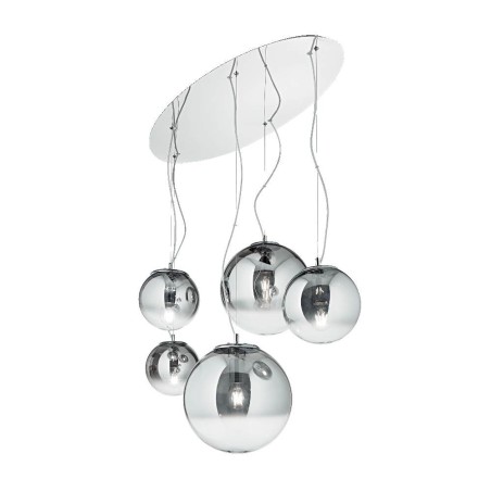 Ideal Lux Mapa SP5 : suspension moderne en verre soufflé, douille E27, 60 W