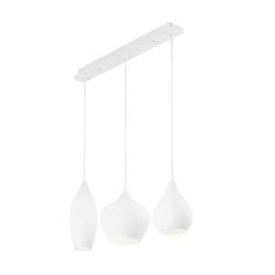 Ideal Lux Soft SP3 : lustre moderne de cuisine en verre soufflé, E14, 40 W