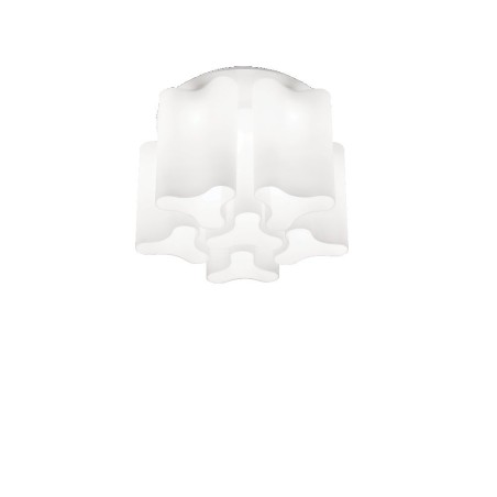 Ideal Lux Compo PL6 : plafonnier moderne en verre soufflé, E27, 60 W