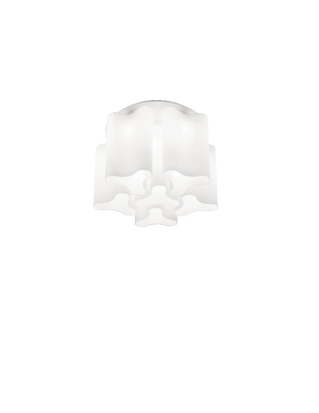 Ideal Lux Compo PL6 : plafonnier moderne en verre soufflé, E27, 60 W